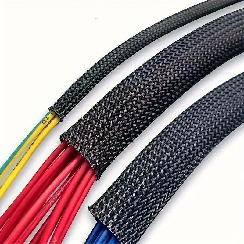 Cable Sleeve Braided - 10m/32.8 フィート ペット用 伸縮編組メッシュスリーブ ブラック 柔軟配線保護カバー