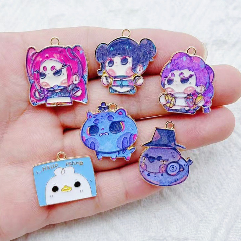 Gaming Accessories Gifts - 10 個漫画アニメペンダントオイルドロップ合金 DIY イヤリングキーホルダーペンダントアクセサリー