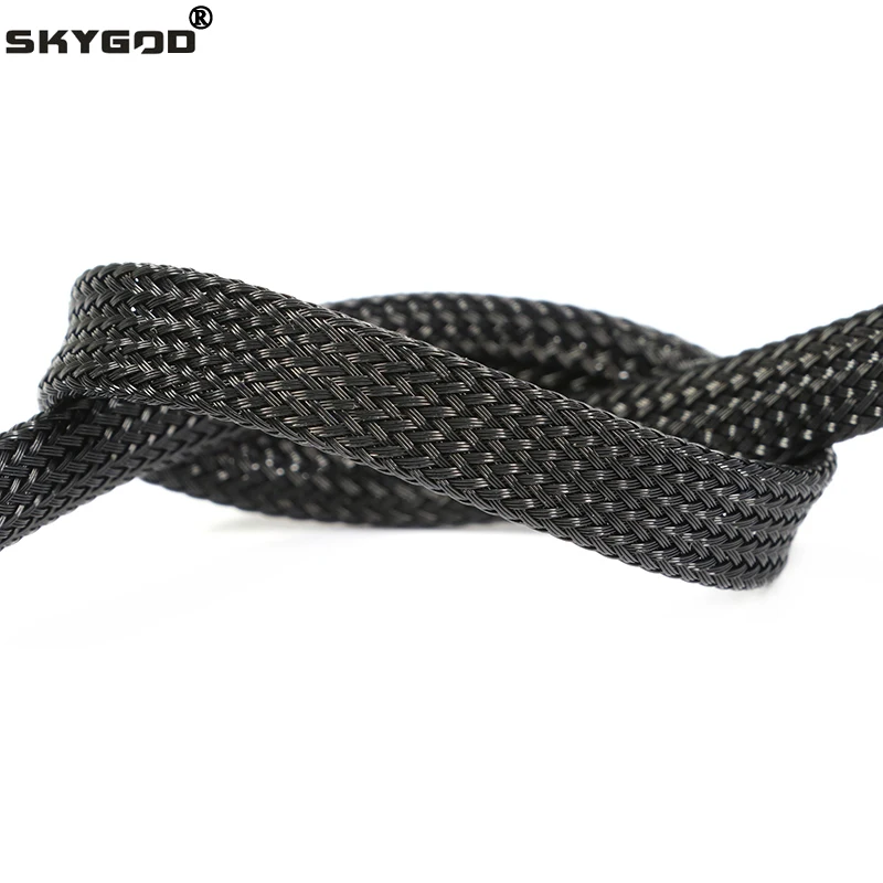 Cable Sleeve Braided - 高密度編組ペットスリーブ,黒,1〜50m, 2, 4, 6, 8, 10,