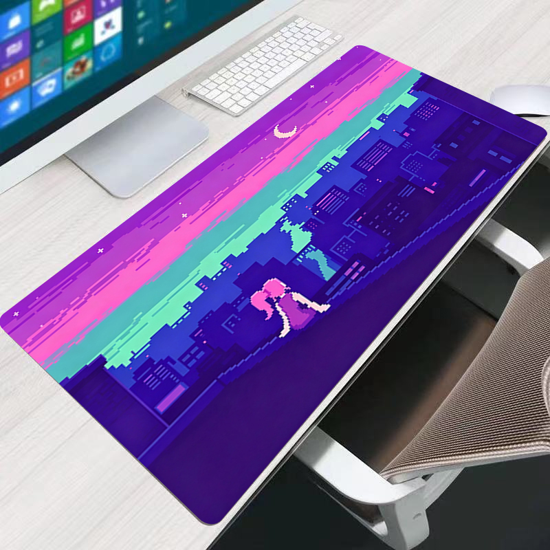 Gaming Office Accessories - オフィス用マウスパッド ゲーマー向け 高品質天然ゴムベース コンピューターデスクマット かわいいゲーミングアクセサリー 低画素アニメマウスパッド