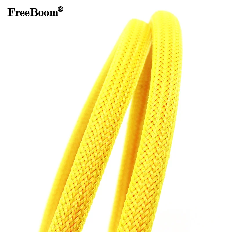 Cable Sleeve Braided - ペット用の黄色い編組スリーブ,高密度,スネークの皮,電気ケーブル用のラップシース,1〜50m, 2mm, 4mm, 6mm, 8mm, 10mm,