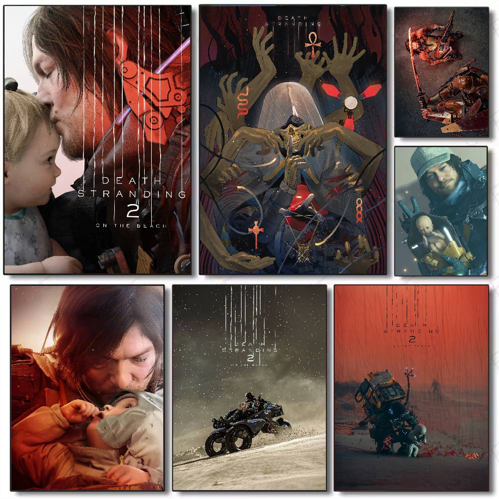 Gaming Accessories Wall - 新作ビデオゲーム『デス・ストランディング2 オン・ザ・ビーチ』ポスター絵画プリント付き ホームゲーミング 寝室 リビングルーム装飾