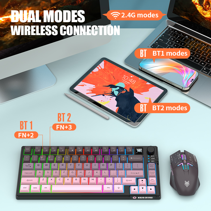デュアルモード（2.4G+Bluetooth）キーボードとマ - Gaming Accessories Uk のレビューと価格