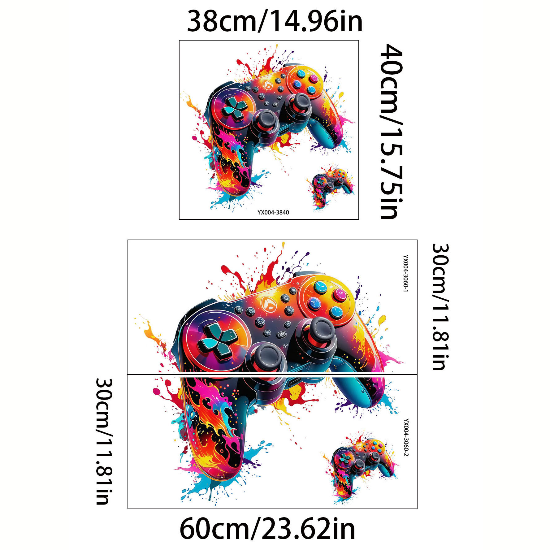 赤い炎のゲームコントローラーウォールデカール 寝室 ゲームル - Accessories For Your Gaming Room のレビューと価格