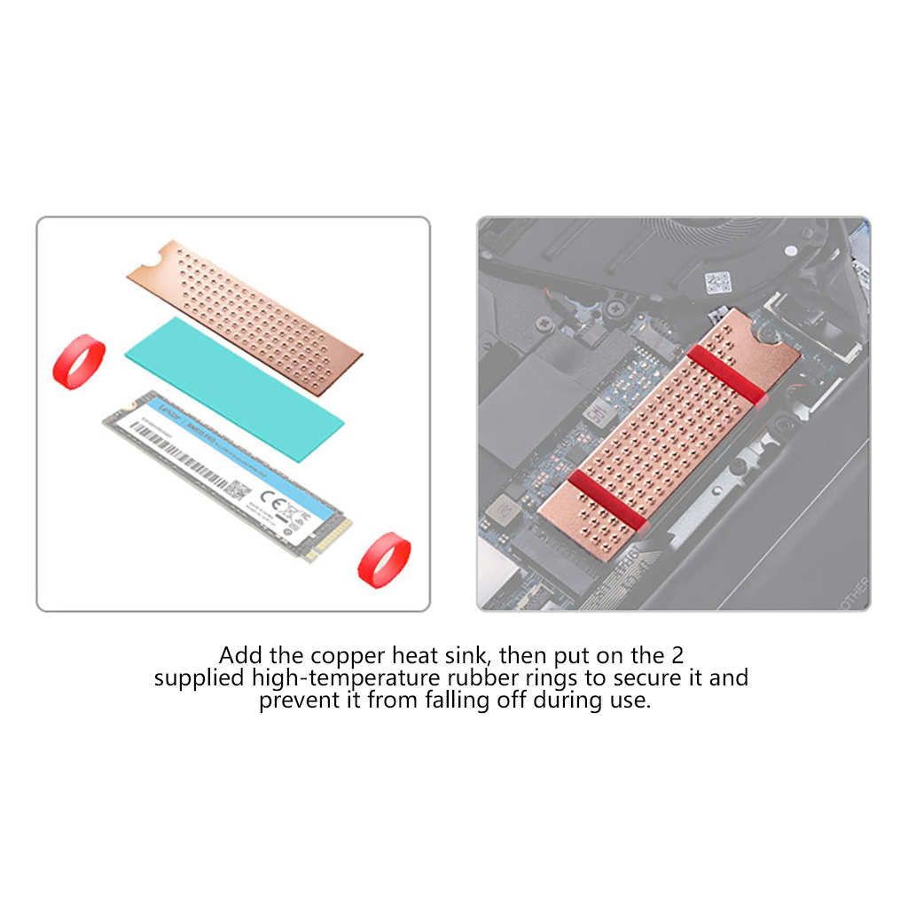 純銅製M2 SSDクーラー、ドットエンボス加工放熱シンク、M - M2 Heatsink Cooler のレビューと価格