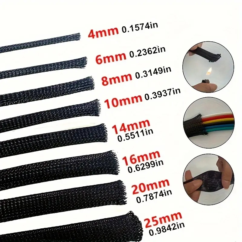10m/32.8 フィート ペット用 伸縮編組メッシュスリー - Cable Sleeve Braided のレビューと価格
