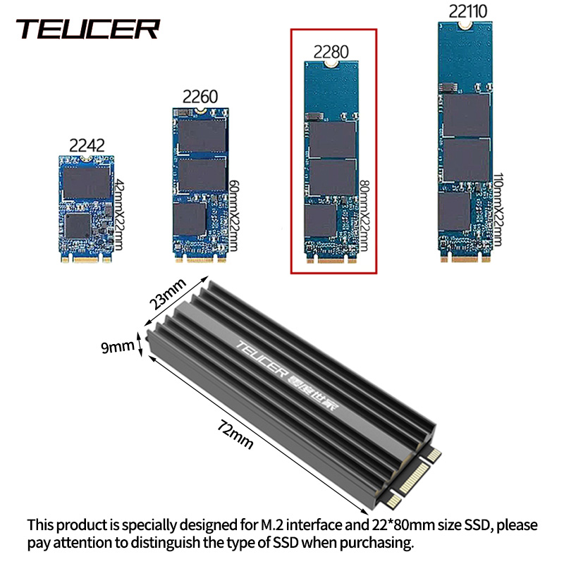 TEUCER M2 SSD ヒートシンク NVME 2280 - M2 Heatsink Cooler のレビューと価格