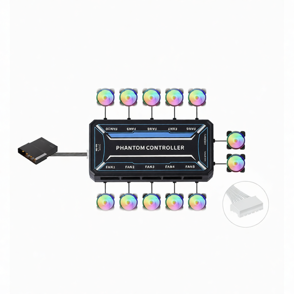 コンピュータ冷却ファンハブリモートコントロール 6ピンRGB - Fan Hub Rgb Controller のレビューと価格