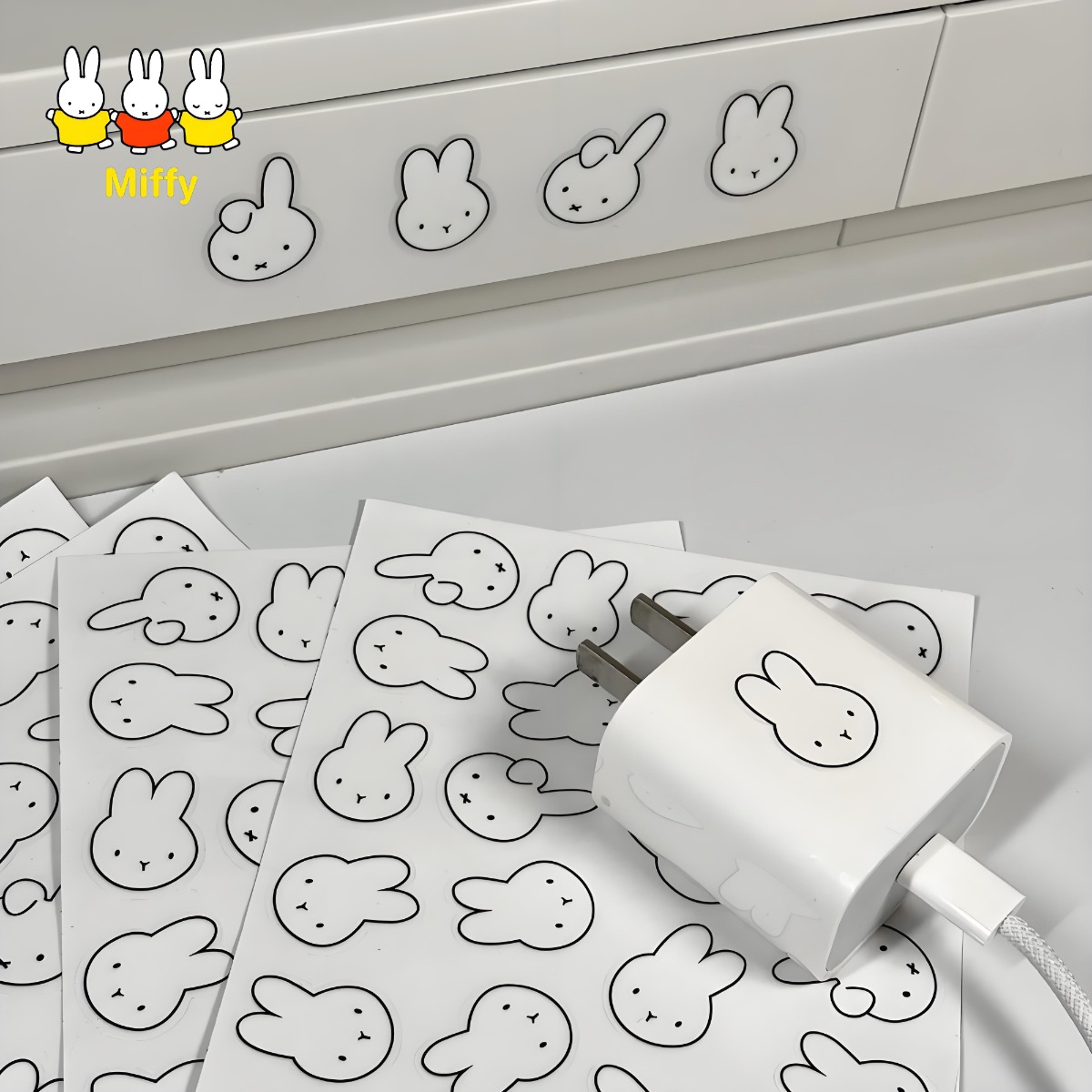 かわいいアニメミッフィーウサギ水カップステッカーかわいい漫画 - Gaming Accessories Cute のレビューと価格