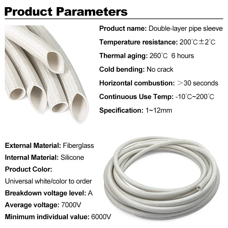 7000V 200 度高温 ID 2 ミリメートル〜 12  - Cable Sleeve Braided のレビューと価格