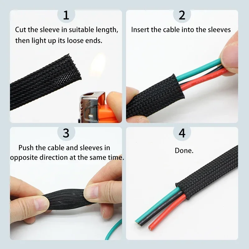 ペット用の黄色い編組スリーブ,高密度,スネークの皮,電気ケー - Cable Sleeve Braided のレビューと価格