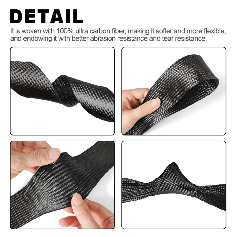 1 メートルのカーボンファイバーケーブルスリーブブレード 4 - Cable Sleeve Braided のレビューと価格
