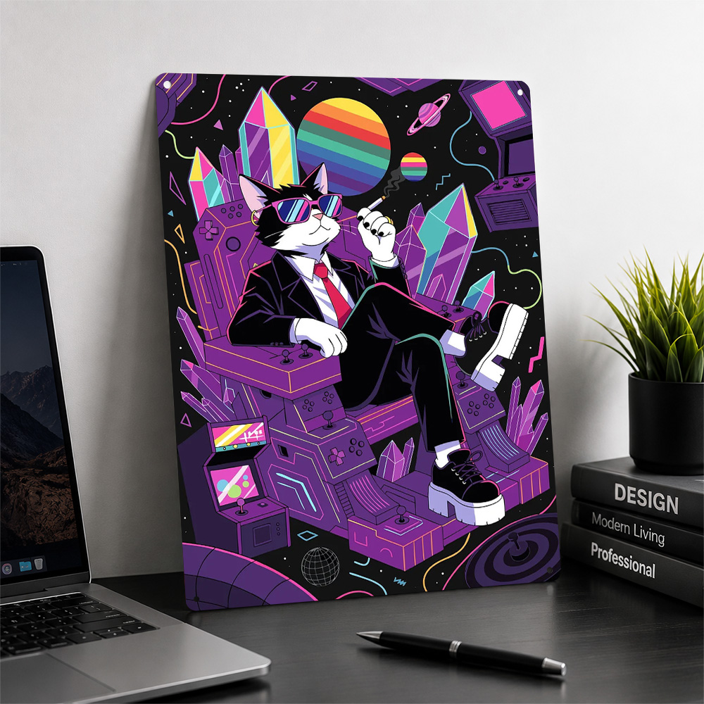 クールキャットゲーミングスローンイラストパーソナライズされた - Gaming Accessories Wall のレビューと価格