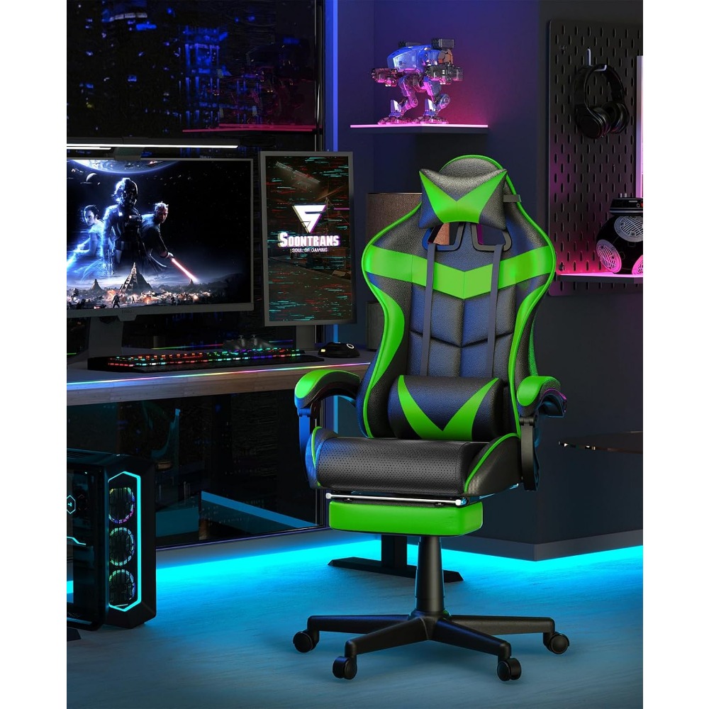 人間工学に基づいたゲーミングチェア（フットレストとランバーサ - Gaming Accessories Stand のレビューと価格