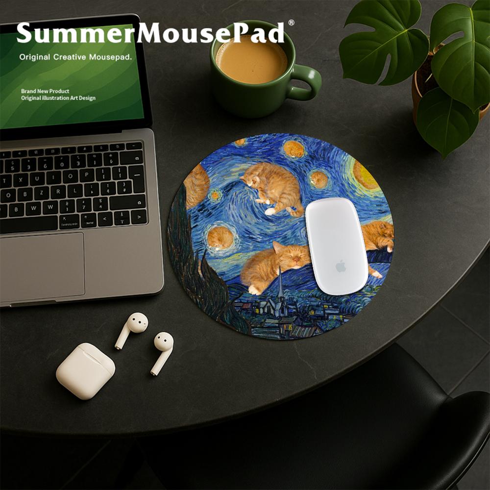 かわいい猫マウスパッドヴィンテージ星月夜ゲームアクセサリーマ - Vintage Gaming Accessories のレビューと価格