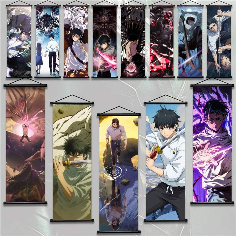 呪術廻戦伏黒恵吊り下げ絵巻、アニメアートファブリックウォール - Gaming Accessories Wall のレビューと価格
