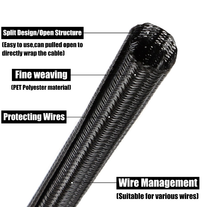 1/3/5m クローズドケーブルスリーブ 3mm - 50m - Cable Sleeve Braided のレビューと価格